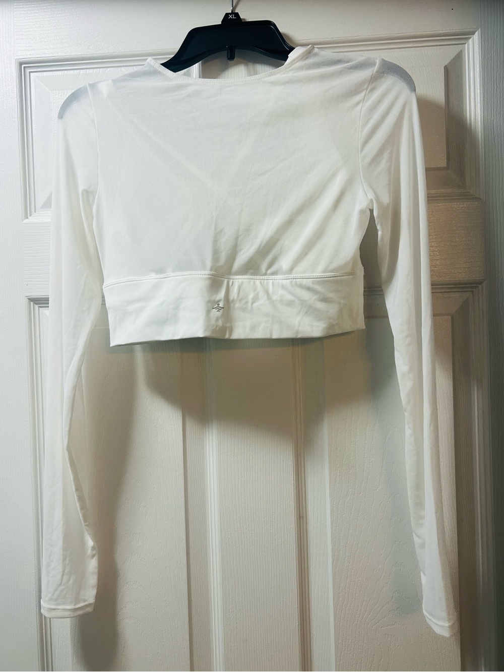 HALARA White Long-Sleeve Mesh Crop Top small NWT - Picture 8 of 12